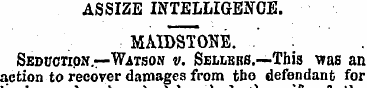 ASSIZE INTELLIGENCE. MAIDSTONE. . ' . Se...