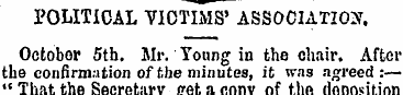 POLITICAL VICTIMS' ASSOCIATION. October ...