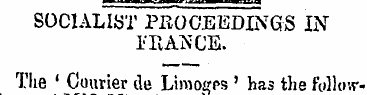 SOCIALIST PROCEEDINGS IN ITiAKCE. The ' ...