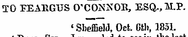 TO PEAHGUS O'CONNOR, ESQ.,M.P. < Sheffie...