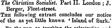 The Christian Socialist. Part II. London...