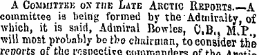 A Committee ox the Late Arctic Reports A...
