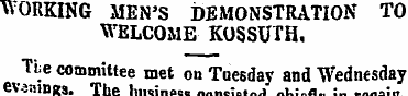 WORKING MEN'S DEMONSTRATION TO WELCOME K...