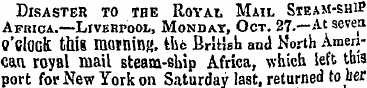 Disaster to the Royal Mail Steam-ship Af...