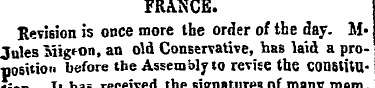 FRANCE. Revision is once more the order ...