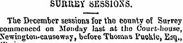 SURREY SESSIONS. The December sessions f...