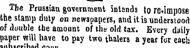The Prussian government intends to re.im...