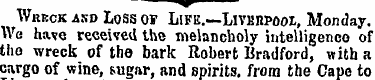 Wkrck and Loss of Life.—Livunpooi., Mond...