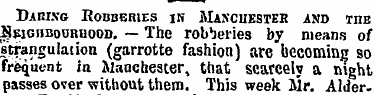 " Darisg Robberies in Mascuester and the...