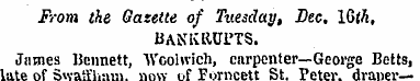 From the Gasette of Tuesday, Dec. 10th, ...