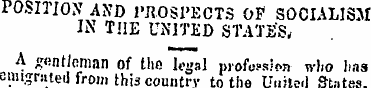 POSITION AND PROSPECTS OF SOCIALISM IN T...