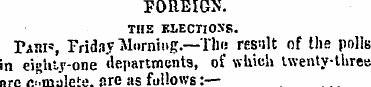 FOREIGN. THE ELECTION'S. Pasi*, Friday M...