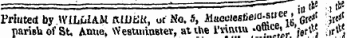 westmii... ' -— iB tli« , ,tl« Printed by WILMAM fUDKK, ot No. 5, Alacciestieia-s»ce ' g^ 1 : jjt* 1 parish of St. Amie, Westminster, at the- I'viuwi •°™ ( - e 'p V 1 j or 1 .