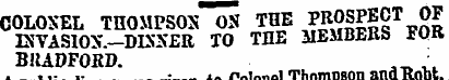COLONEL THOMPSON ON THE PROSPECT OF KVAS...