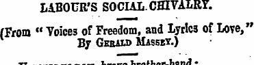 LABOUR'S SOCIAL. CHIVALRY. (From " Voice...
