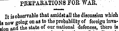PREPARATIONS FOR WAR. It is observable t...