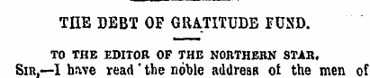 TELE DEBT OF GRATITUDE FUND. TO THE EDIT...