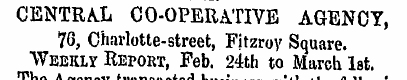 CENTRA.L CO-OPERATIVE AGENCY , 76, Charl...