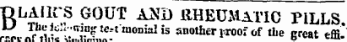 DLAllCS C40UT AND RHEUMATIC PILLS ^^rlSf: tm0Di:iIi5 ««&gt;*crrroof of the great eflU