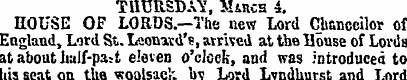 THURSDAY, MincB k. HOUSE OF LORDS.—The n...