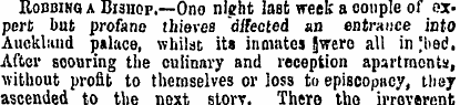 Robbing, a Bishop.—Ono night last week a...