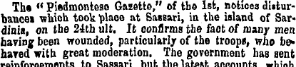 The " Pisdmontese Gazette," of the 1st, ...