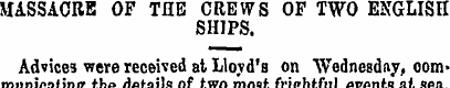 MASSACRE OF THE CREWS OF TWO ENGLISH SHI...