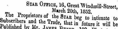 Star Office, 16, Great Windmill-Street, ...