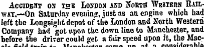 Accideht on the London akd North Western...