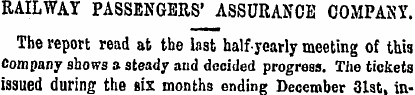RAILWAY PASSENGERS' ASSURANCE COMPANY. T...