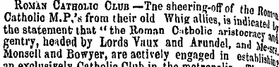 Roman Cathowo Club— Tnesheerinc-offof th...