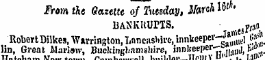 From the Gazette of Tuesday, Mar ch lW> ...