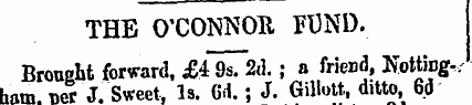 THE O'CONNOR FUND. Brought forward, £4 9...