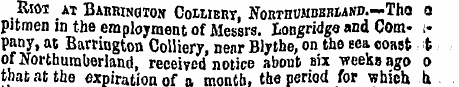 Riot at Babrington Couiert, Northumdeman...