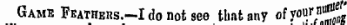 oub be uei Game Feathers.-I do not see that any ofy° u . r"ui