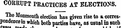 CORRUPT PRACTICES AT ELECTIONS. The Monm...