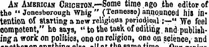 An American Chichion.—Some time ago the ...