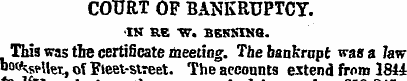 COURT OP BANKRUPTCY. •IN RE "W. BBNMNQ. ...