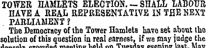 TOWER HAMLETS ELECTION. - SHALL LABOUR H...