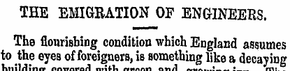 THE EMIGRATION OF ENGINEERS. The flouris...