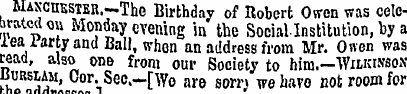 MAxenESTSR. -The Birthday of Robert Owen...