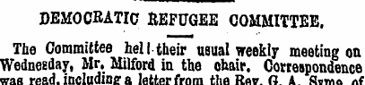 DEMOCRATIC REFUGEE COMMITTEE. The Commit...