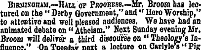 BiRMixoHAM.—Haw of Progress.—Mr, Broom h...