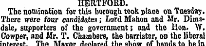 HERTFORD. The nomination for this boroug...