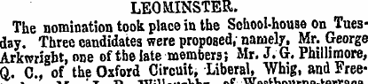 LEOMINSTER. The nomination took place in...
