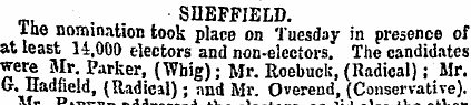 _,, SHEFFIELD. ihe nomination took place...