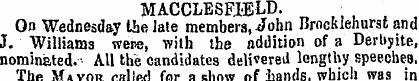 MACCLESFIELD. • On Wednesday the late me...