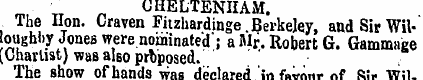 . • _ CHELTENHAM . The Hon. Craven Fitzh...