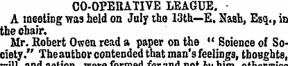 CO-OPERATIVE LEAGUE. A meeting was held ...