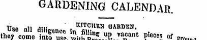 GARDENING CALENDAR. ITko nil A-r ' . KIT...